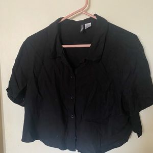 Cropped button front shirt